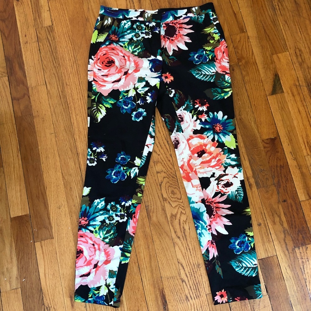 Floral skinny trousers